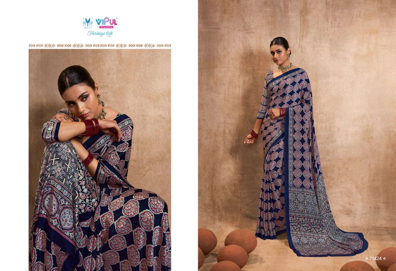 vipul heritage silk vol 8 series 71241-71441 crape silk saree