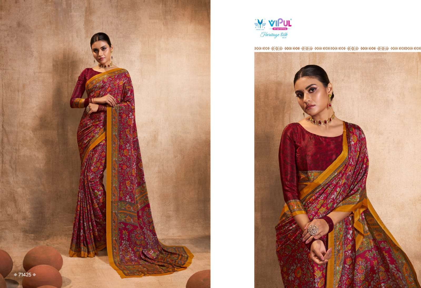 vipul heritage silk vol 8 series 71241-71441 crape silk saree