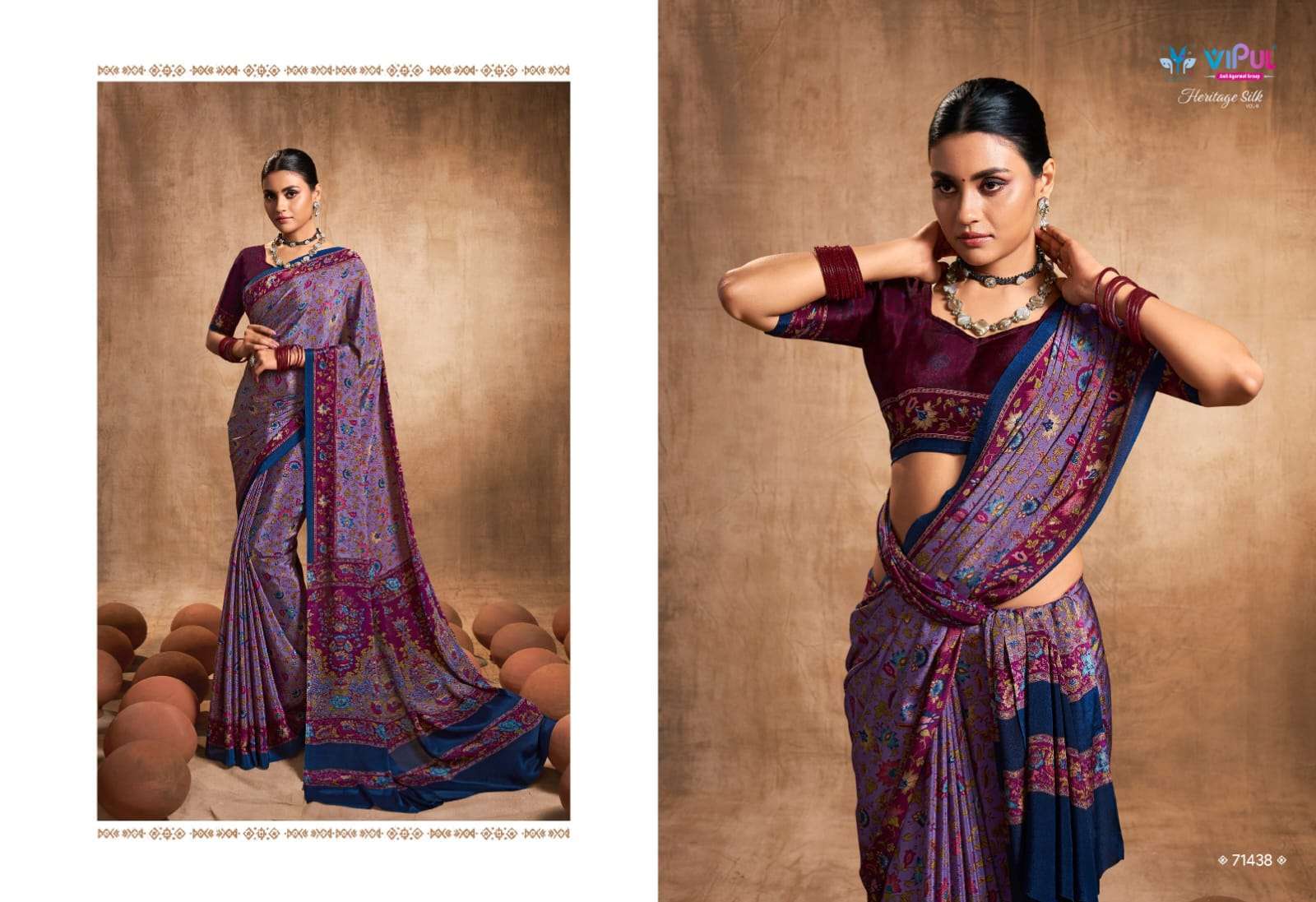 vipul heritage silk vol 8 series 71241-71441 crape silk saree