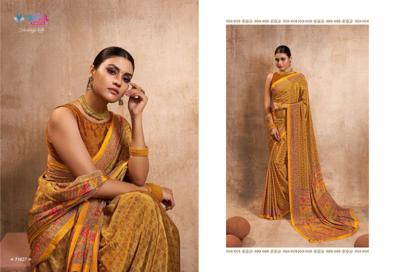vipul heritage silk vol 8 series 71241-71441 crape silk saree