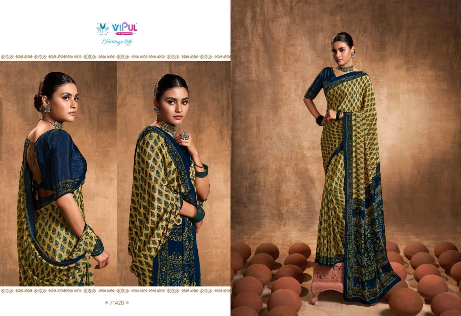 vipul heritage silk vol 8 series 71241-71441 crape silk saree