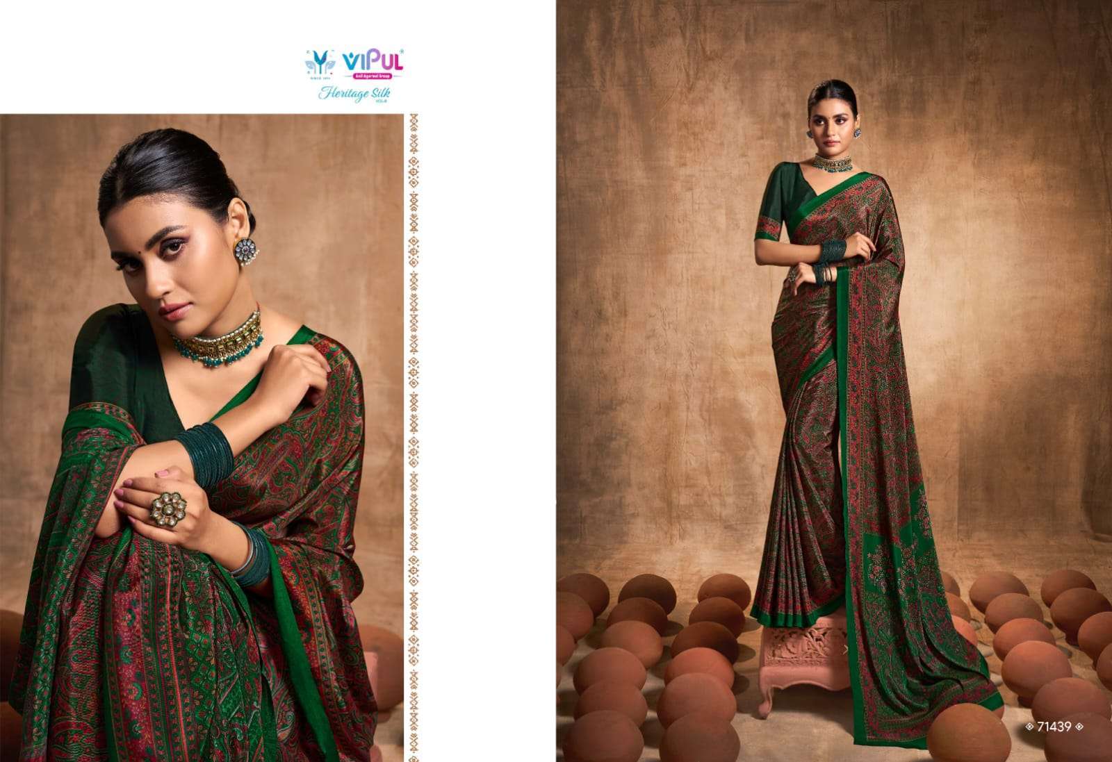 vipul heritage silk vol 8 series 71241-71441 crape silk saree