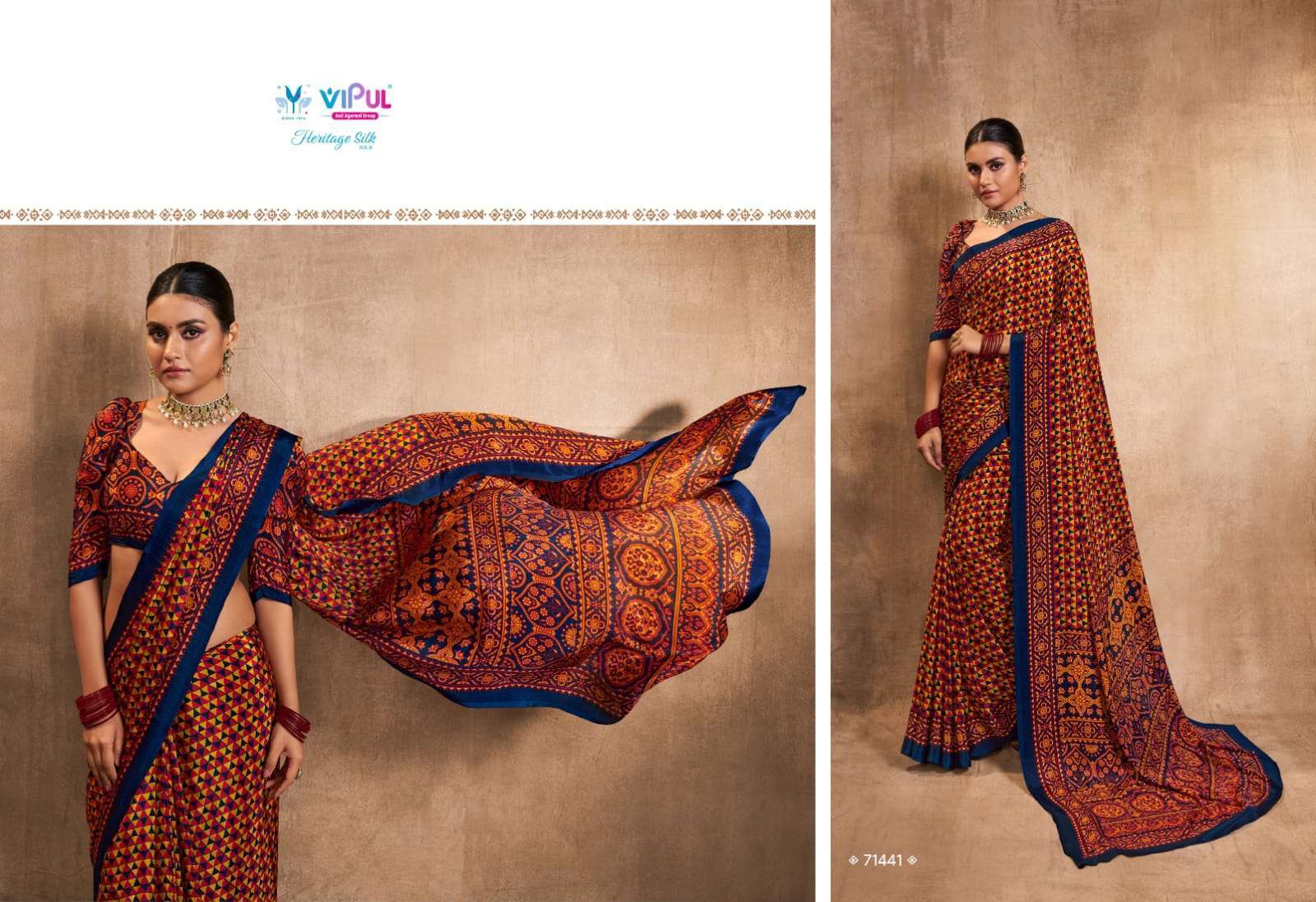 vipul heritage silk vol 8 series 71241-71441 crape silk saree