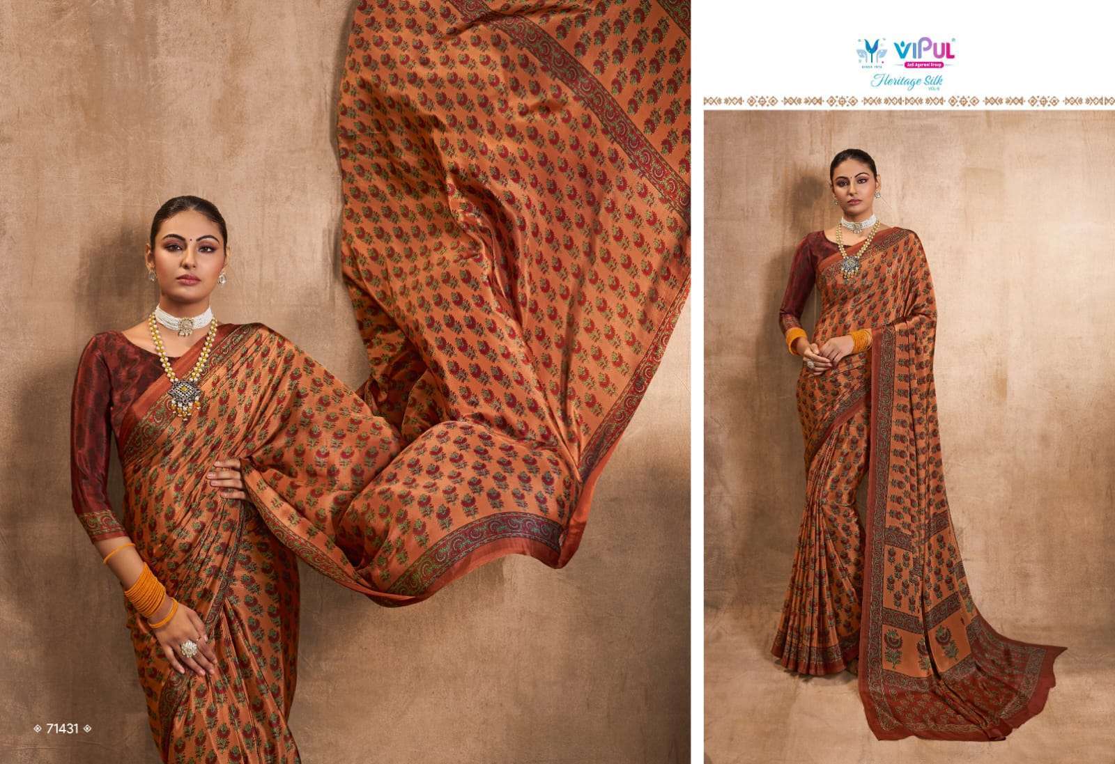 vipul heritage silk vol 8 series 71241-71441 crape silk saree
