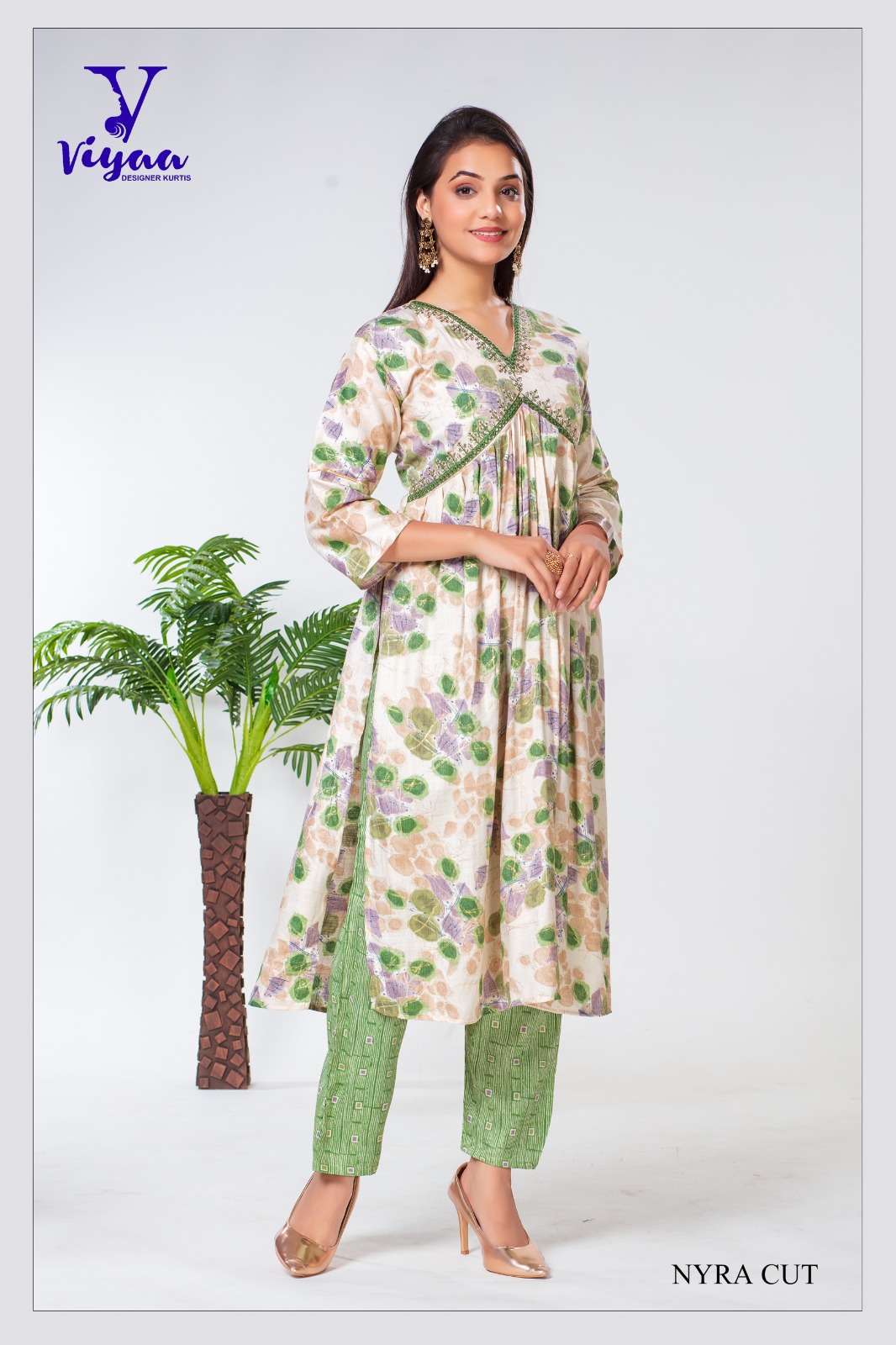 Rangmanch by Pantaloons Green Cotton Printed A Line Kurti
