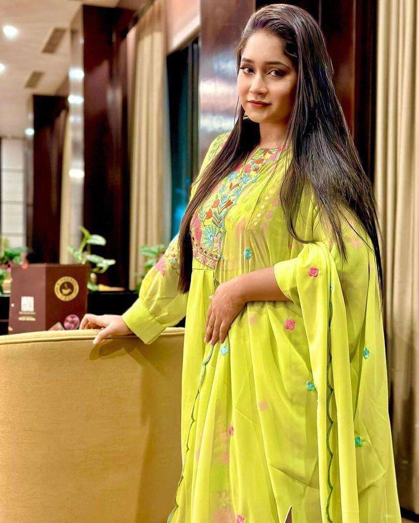 afsana kasida faux georgette embroidery real mirror work suit 