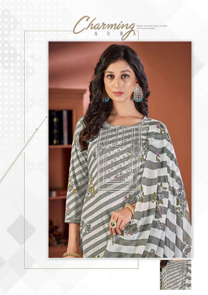Al Karam Heritage Self Embroidery Work series 1001-1008 cotton suit 