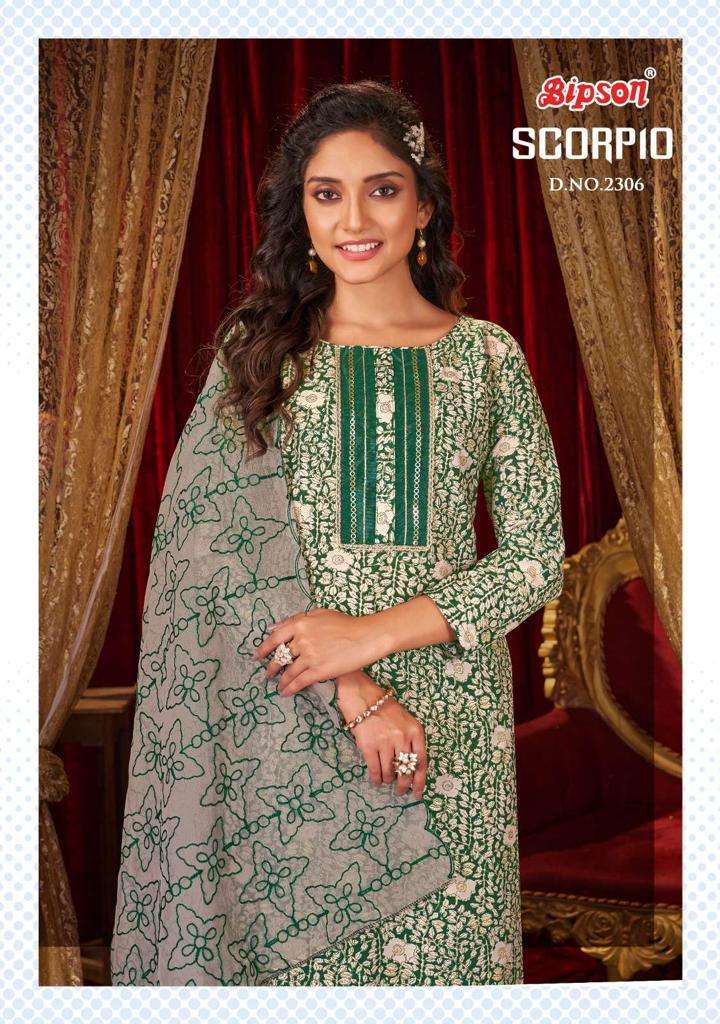 bipson scorpio series 2305-2306 pure muslin suit 