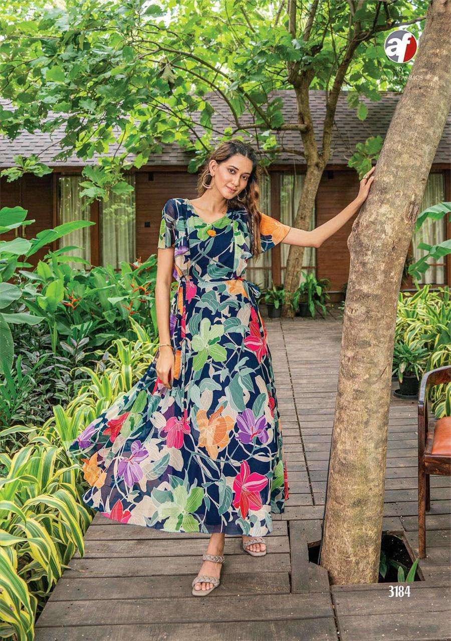 CORAL DESIGNER PRINTED VISCOSE PREMIUM GOWN
