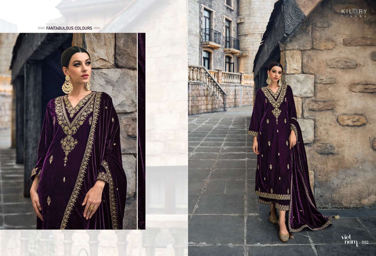 kilory trends noor e ishq premium velvet with fancy work suit