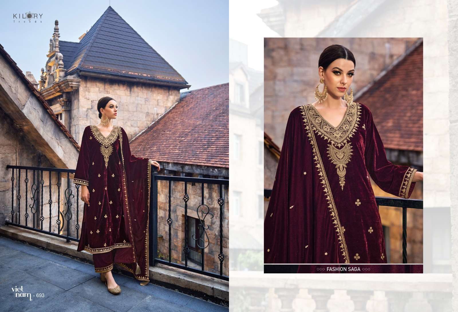kilory trends noor e ishq premium velvet with fancy work suit