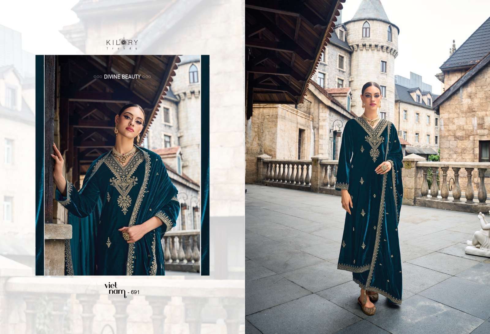 kilory trends noor e ishq premium velvet with fancy work suit