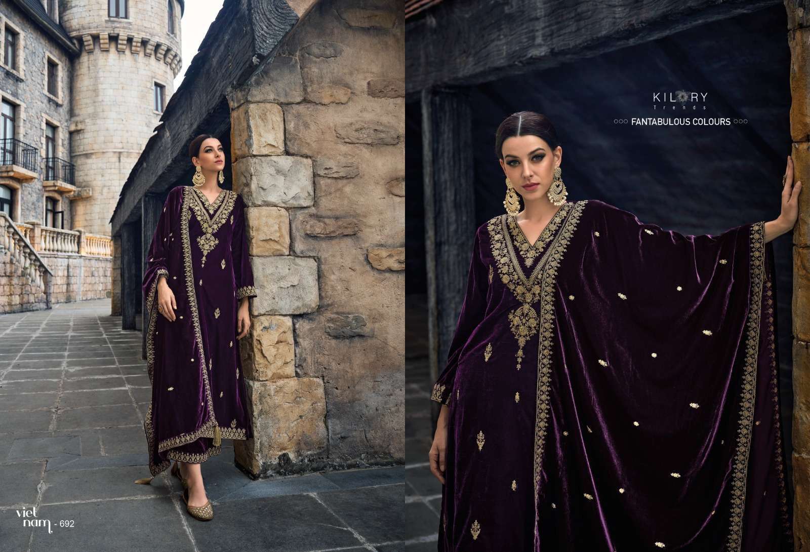 kilory trends noor e ishq premium velvet with fancy work suit
