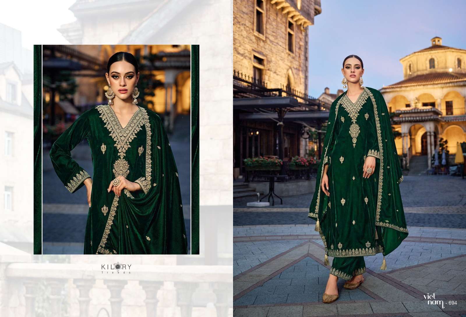kilory trends noor e ishq premium velvet with fancy work suit
