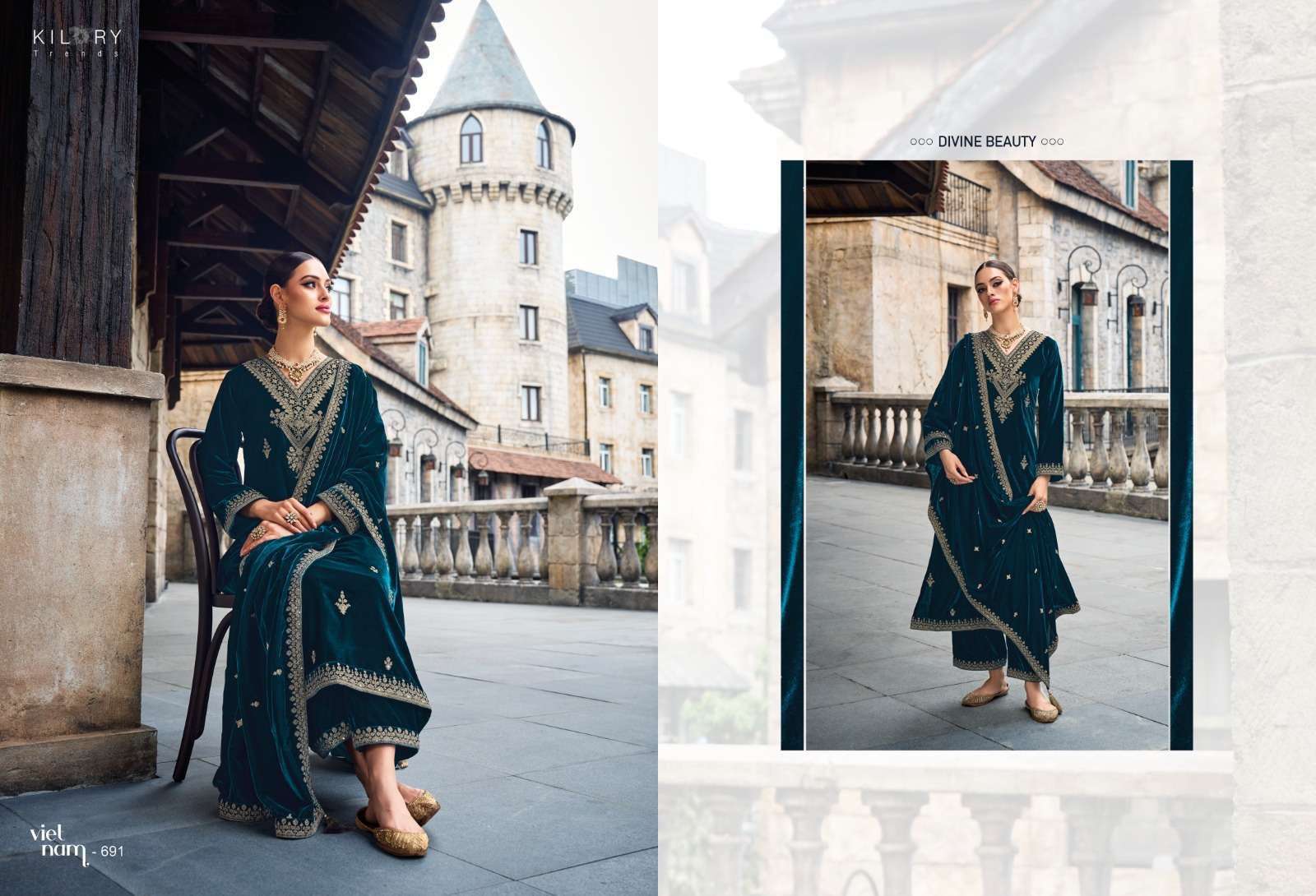 kilory trends noor e ishq premium velvet with fancy work suit