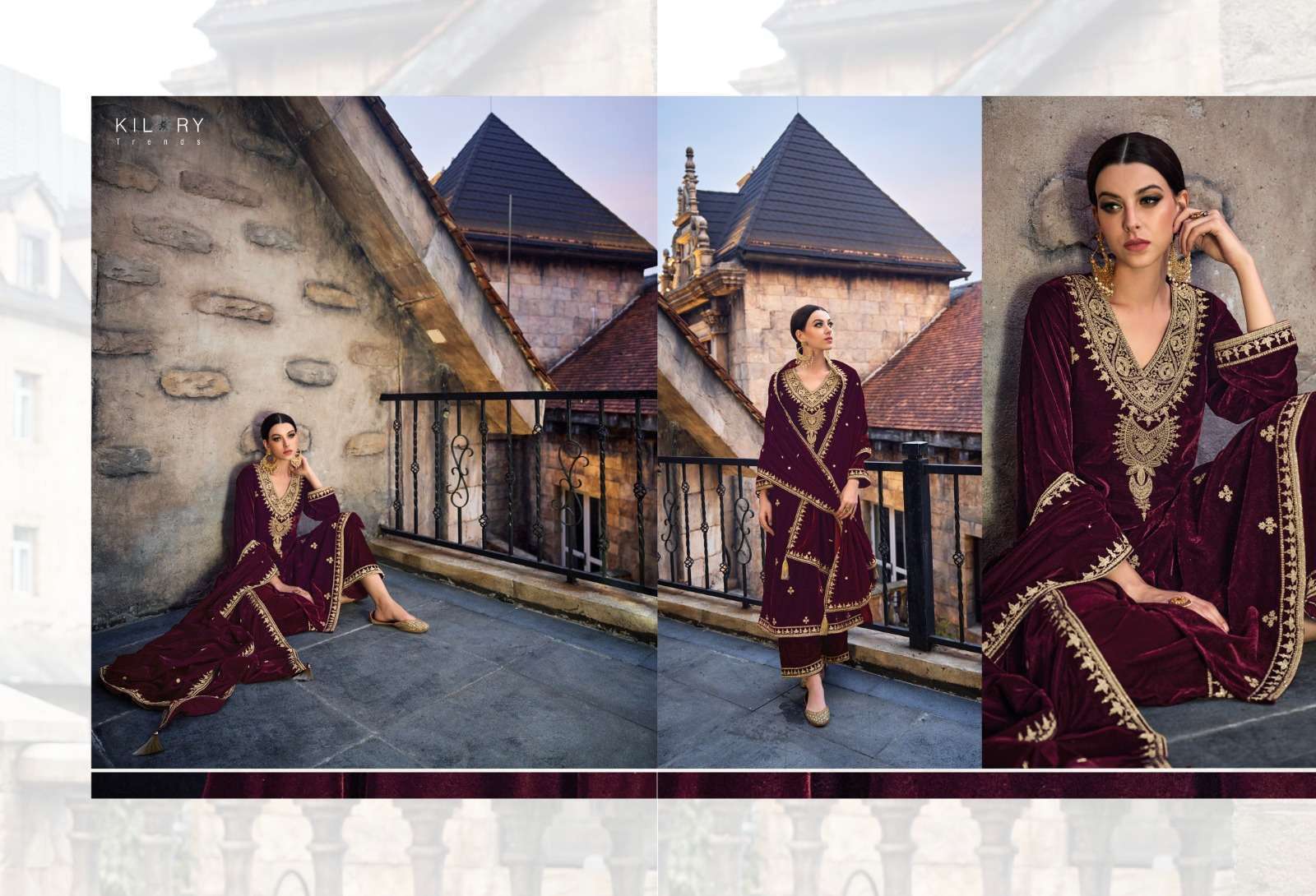 kilory trends noor e ishq premium velvet with fancy work suit