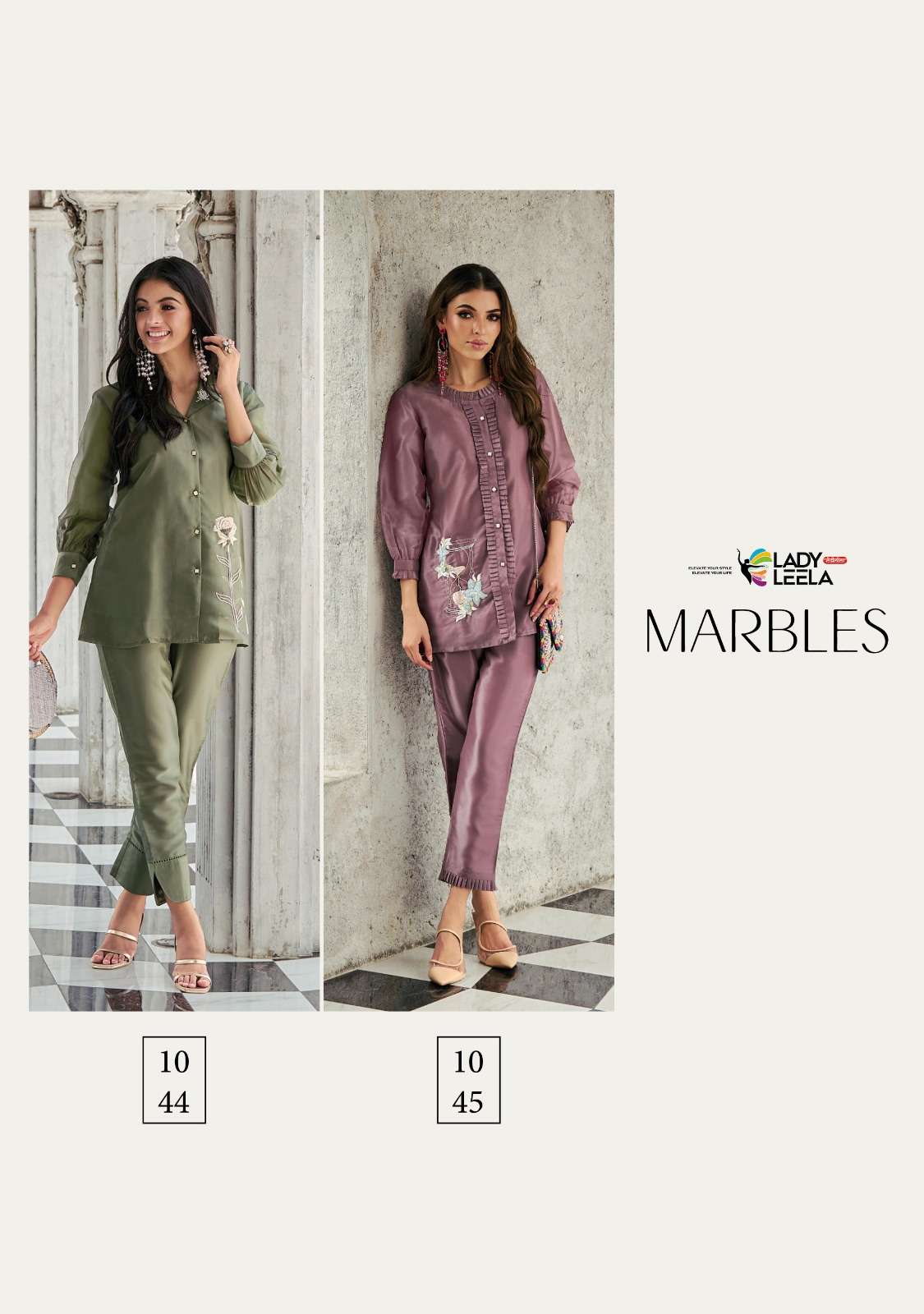 lady leela Pure Handwork on Viscose Organza co ord set