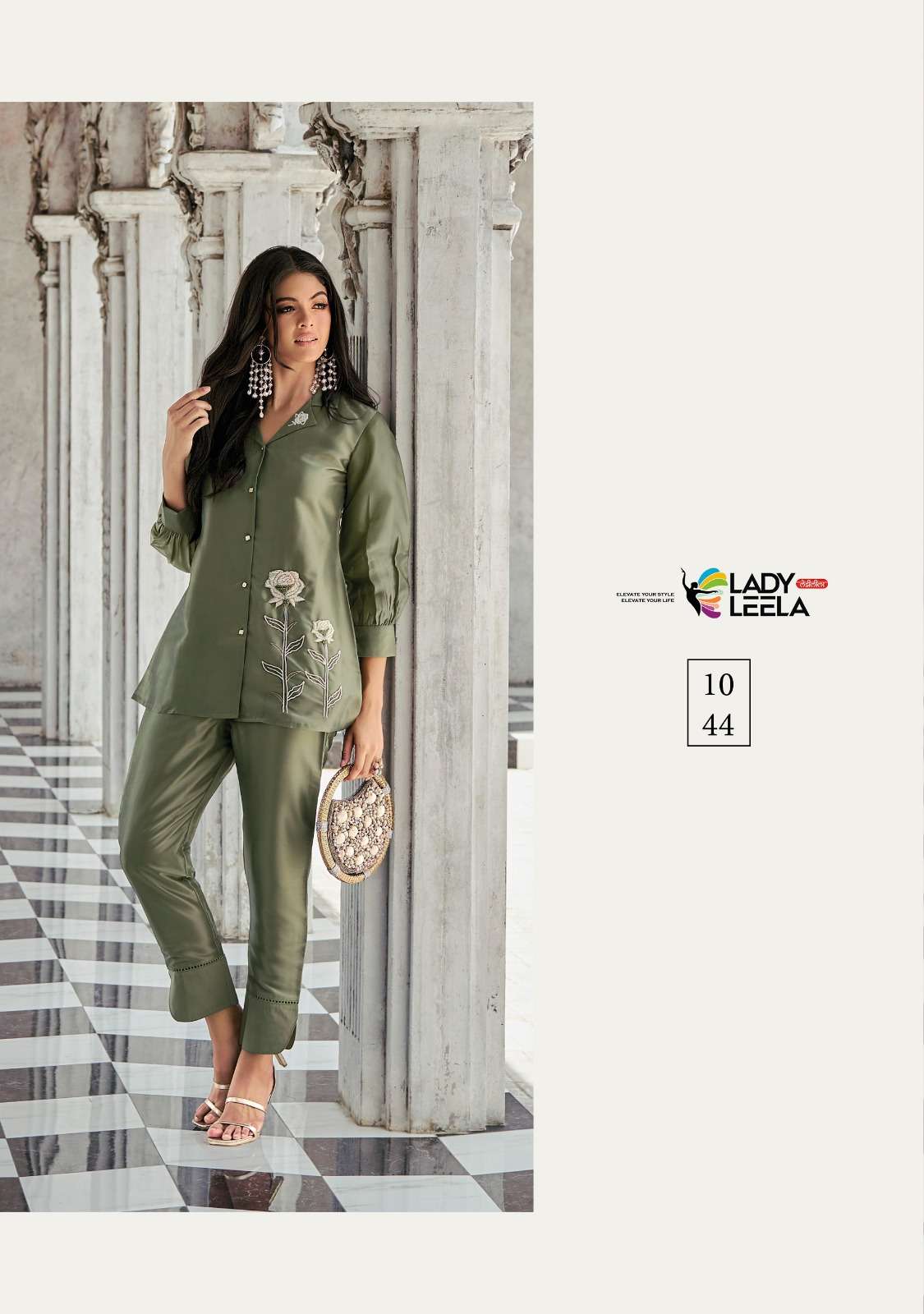 lady leela Pure Handwork on Viscose Organza co ord set