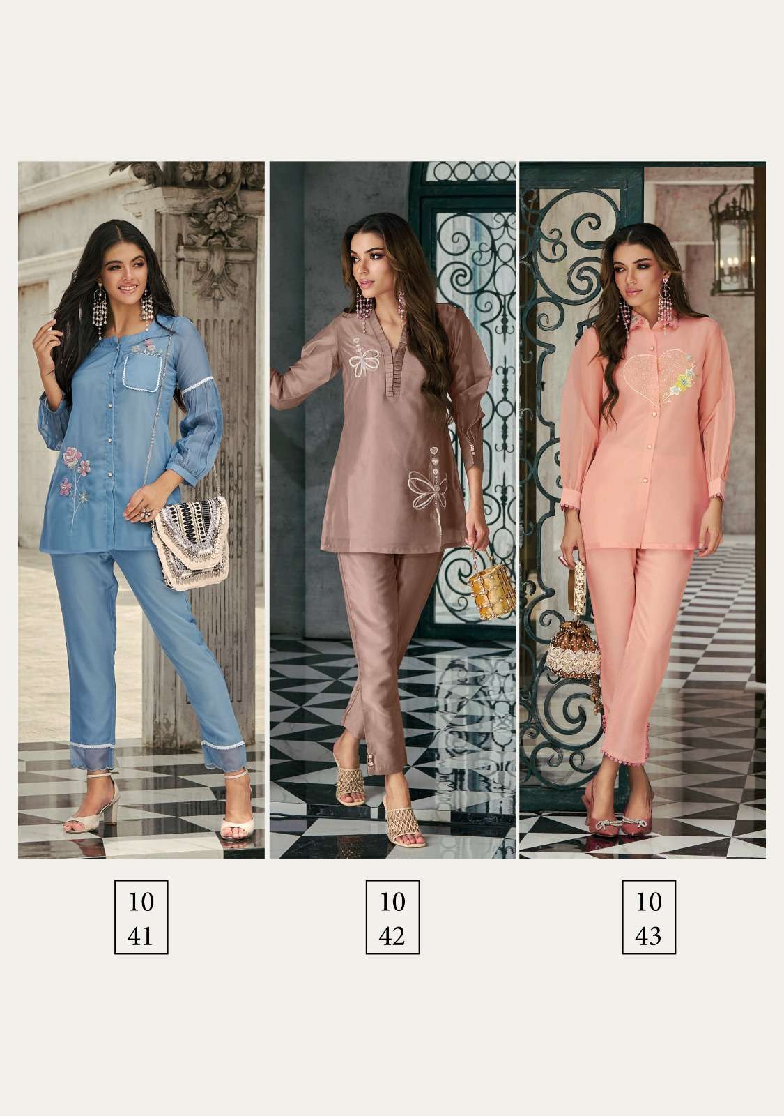 lady leela Pure Handwork on Viscose Organza co ord set