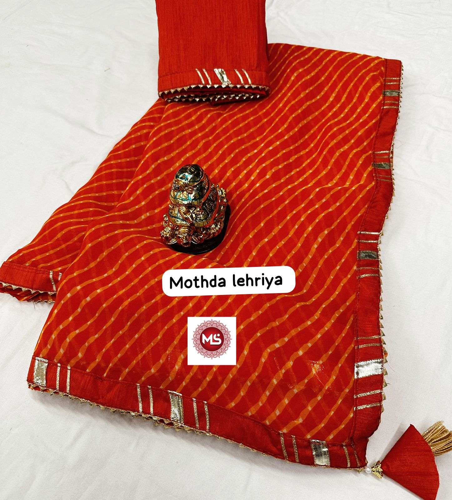 ms brand mothda lehriya designer georgette saree