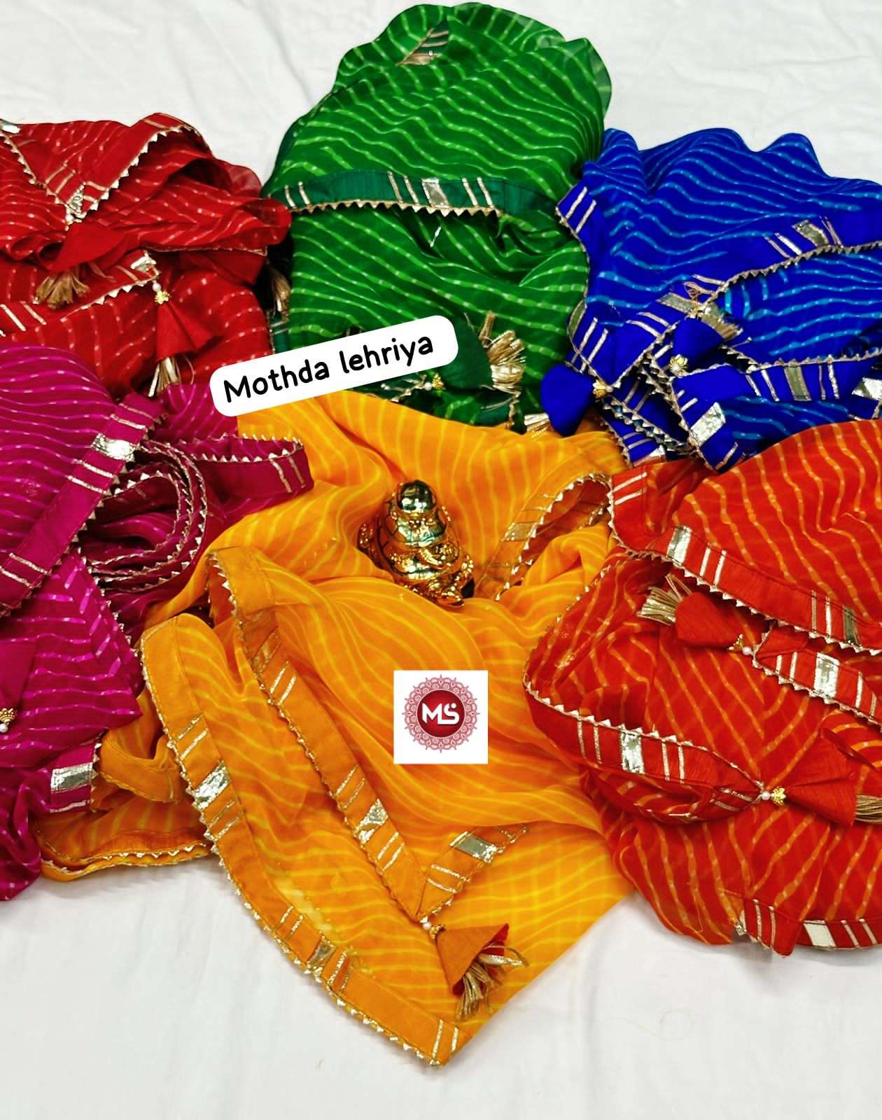 ms brand mothda lehriya designer georgette saree