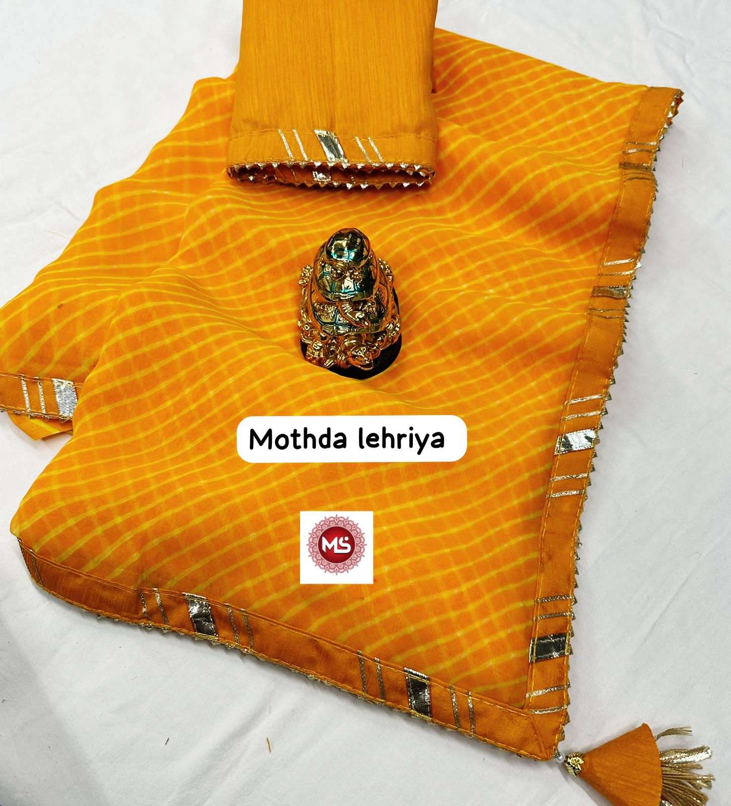 ms brand mothda lehriya designer georgette saree