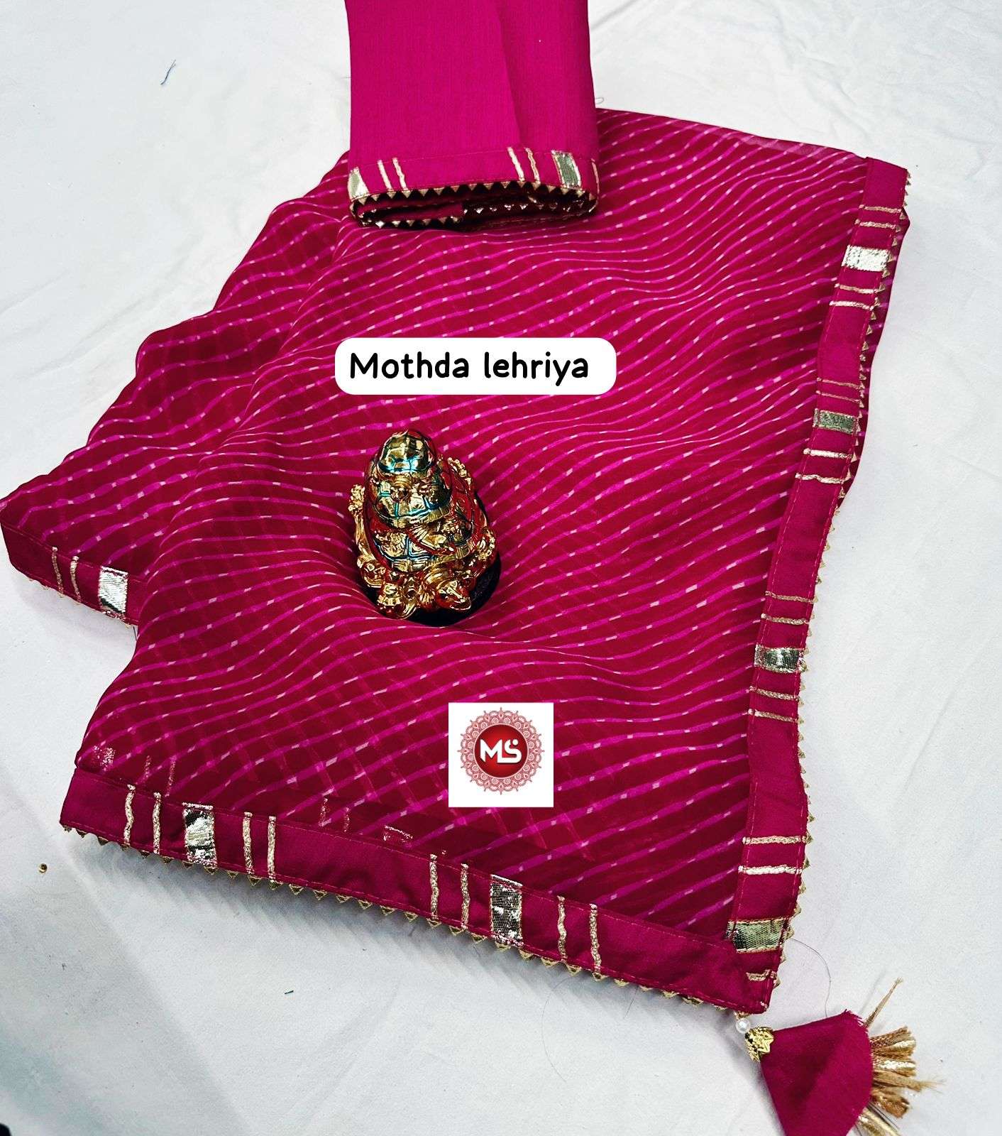ms brand mothda lehriya designer georgette saree
