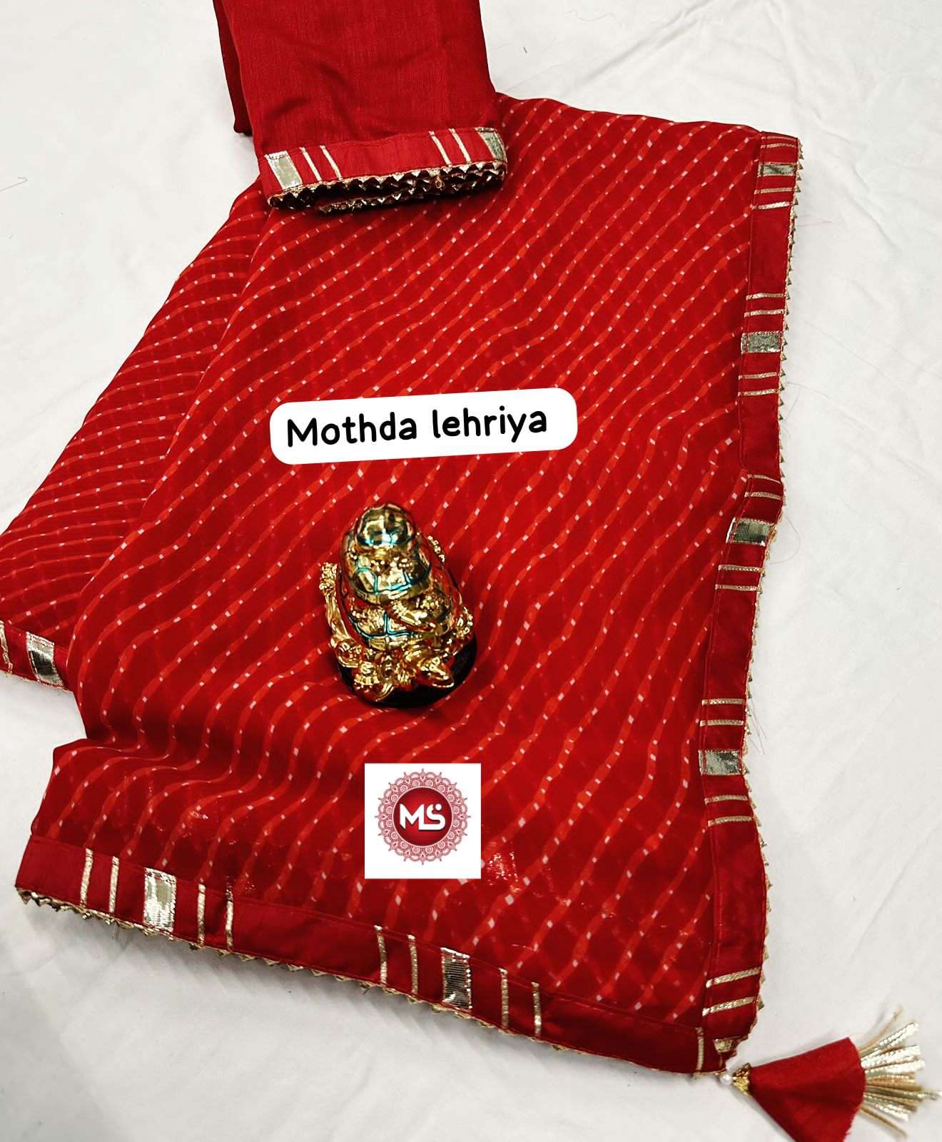 ms brand mothda lehriya designer georgette saree