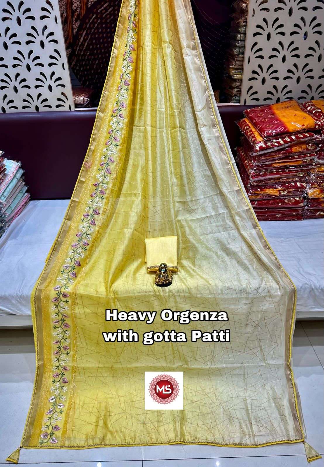 ms brand pure organza gotta pati saree