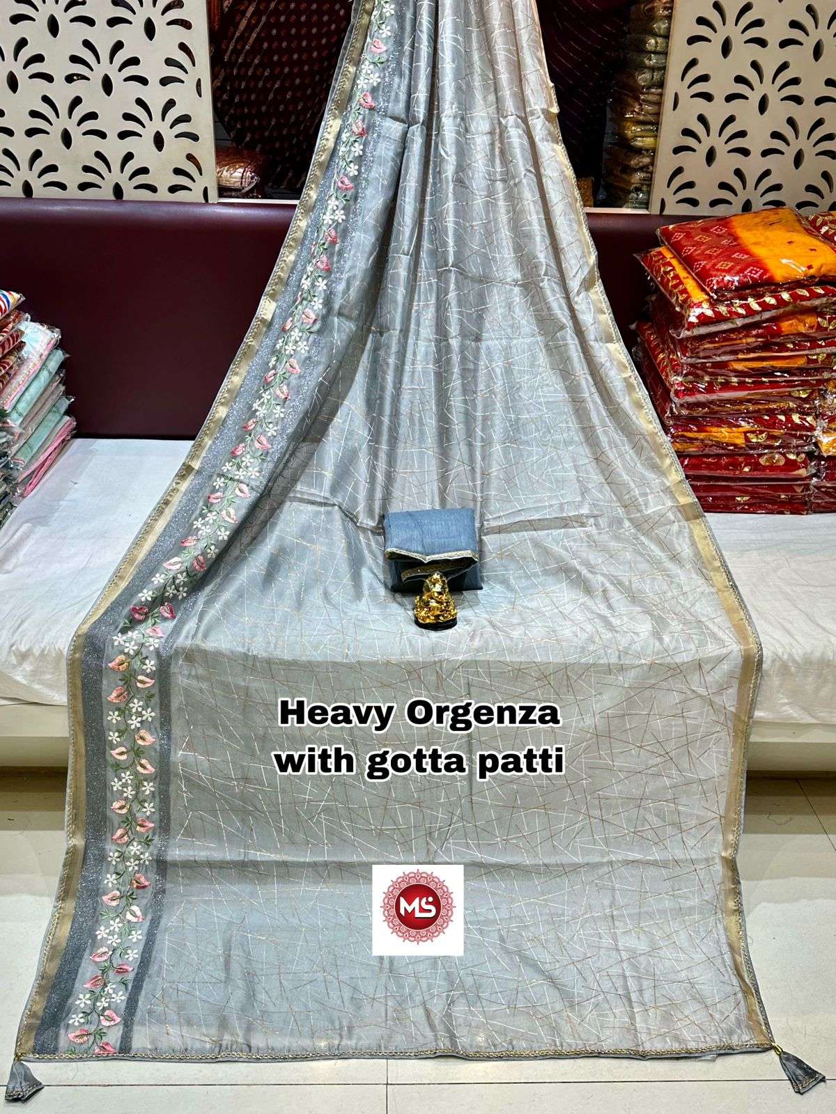 ms brand pure organza gotta pati saree