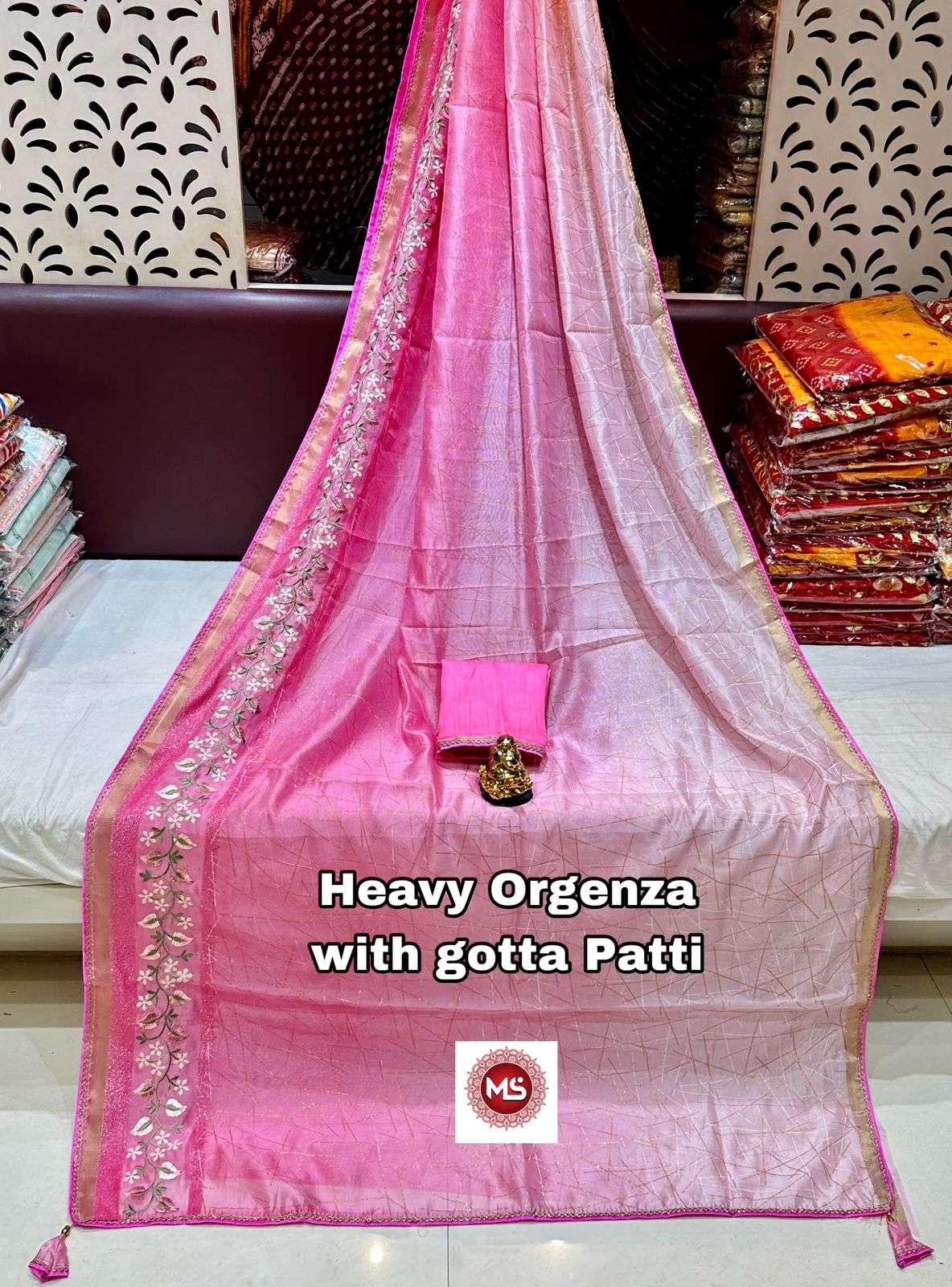 ms brand pure organza gotta pati saree