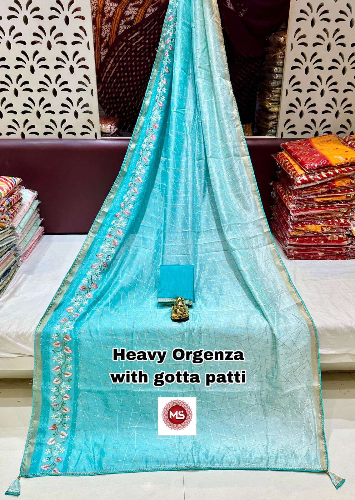 ms brand pure organza gotta pati saree