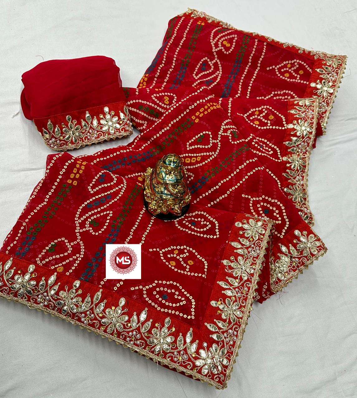 ms brand special saawan designer heavy georgette saree