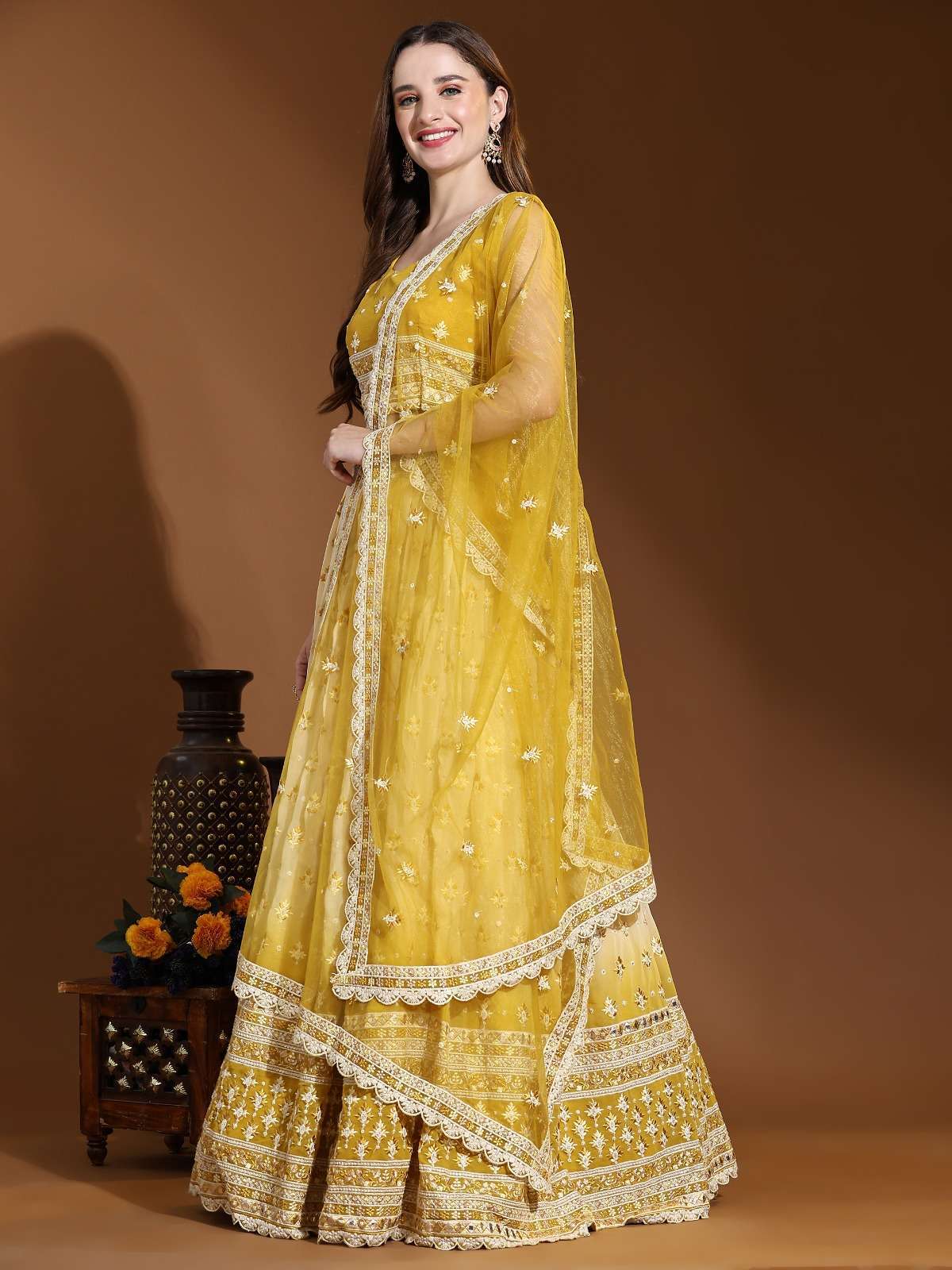 Shop Georgette Fabric Based Lehenga Choli Online At Kreeva