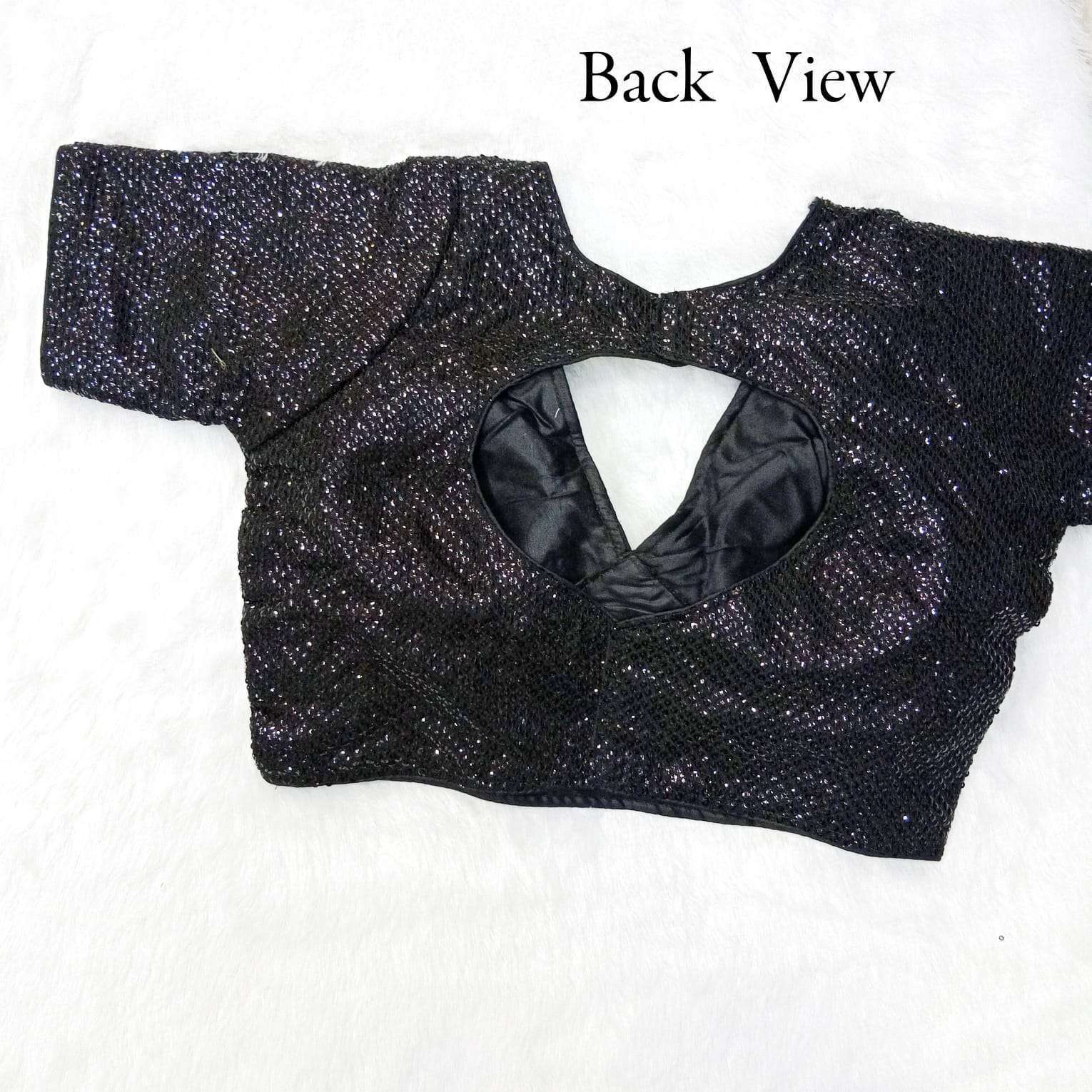 pr heavy sequence double hook katori georgette work blouse