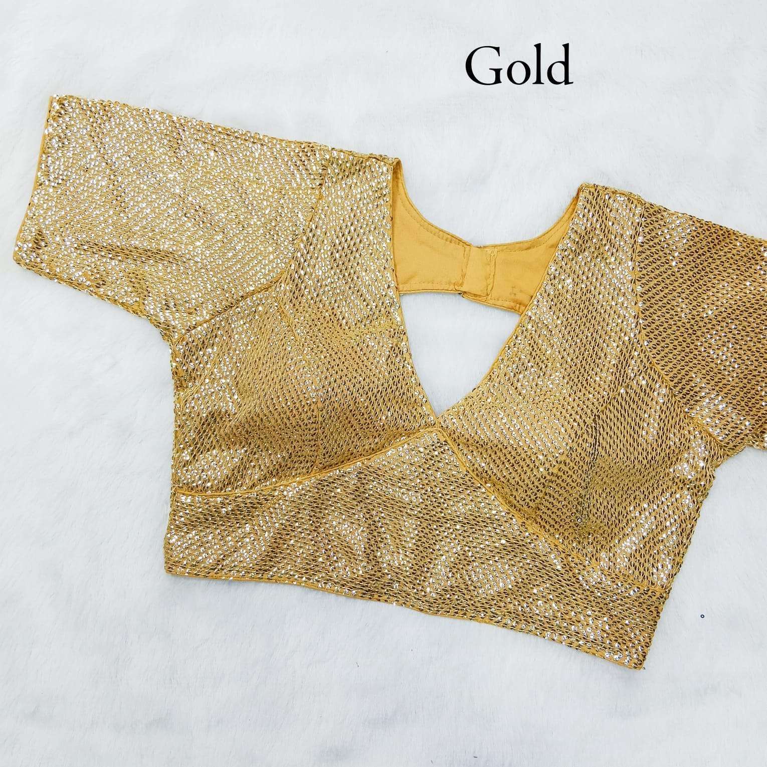 pr heavy sequence double hook katori georgette work blouse
