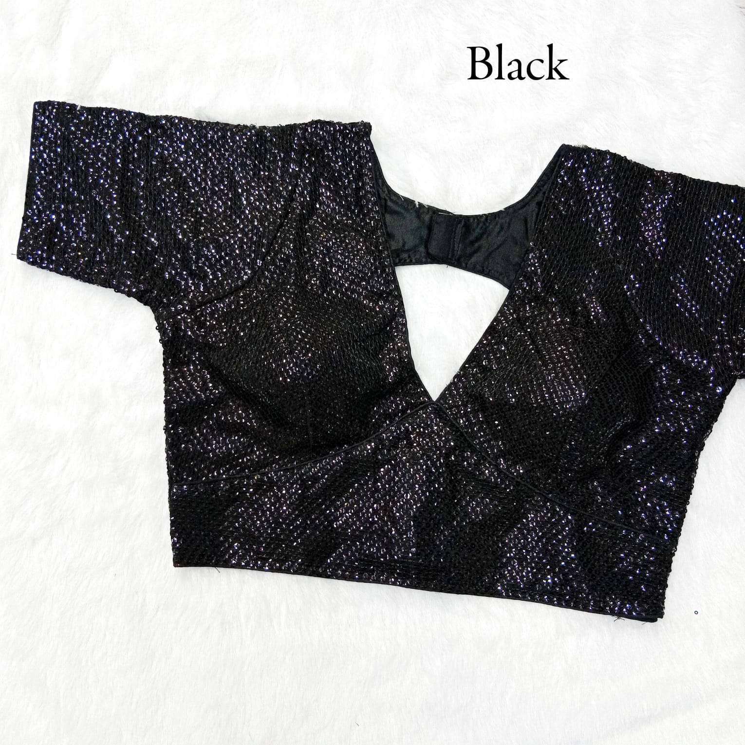 pr heavy sequence double hook katori georgette work blouse