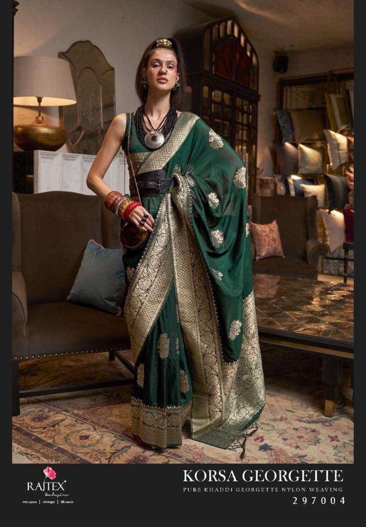rajtex korsa georgette series 297001-297006 pure georgette saree