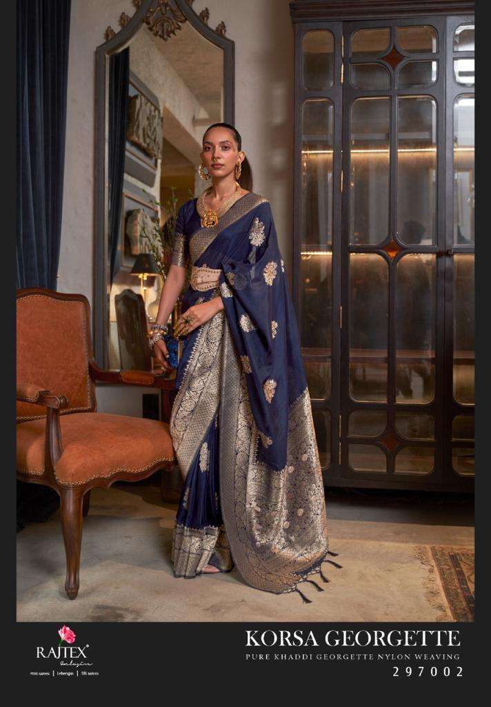 rajtex korsa georgette series 297001-297006 pure georgette saree