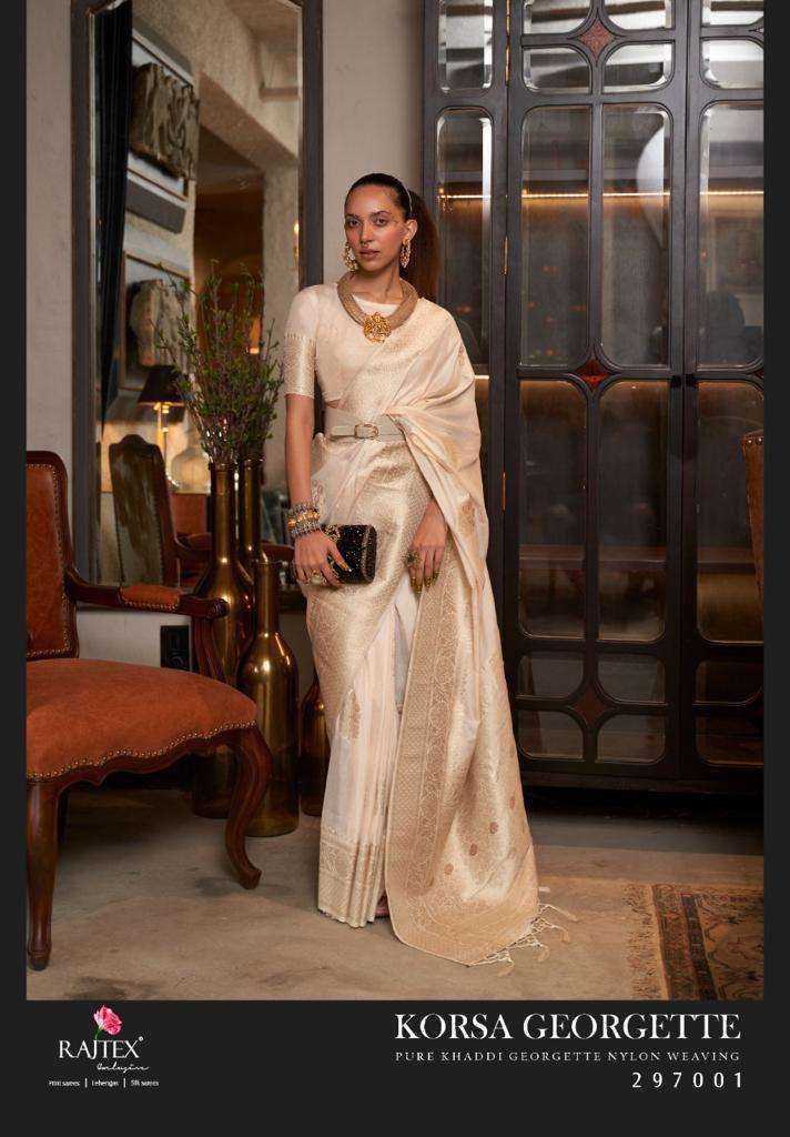 rajtex korsa georgette series 297001-297006 pure georgette saree