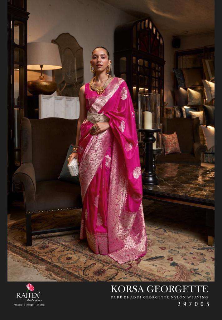 rajtex korsa georgette series 297001-297006 pure georgette saree
