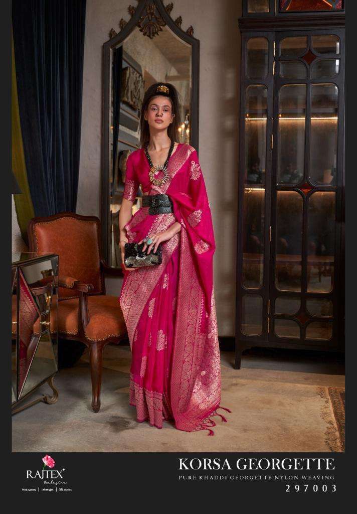 rajtex korsa georgette series 297001-297006 pure georgette saree