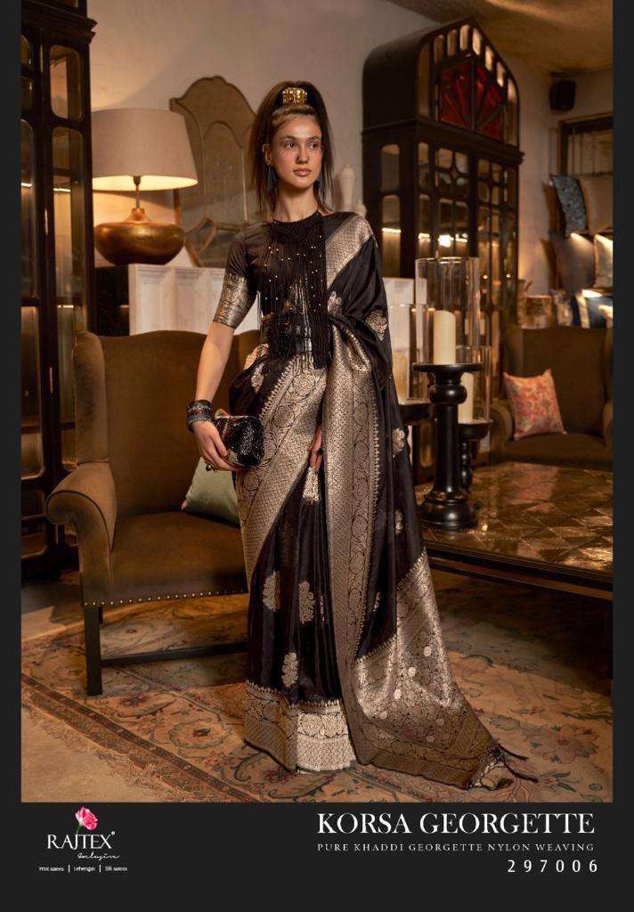 rajtex korsa georgette series 297001-297006 pure georgette saree