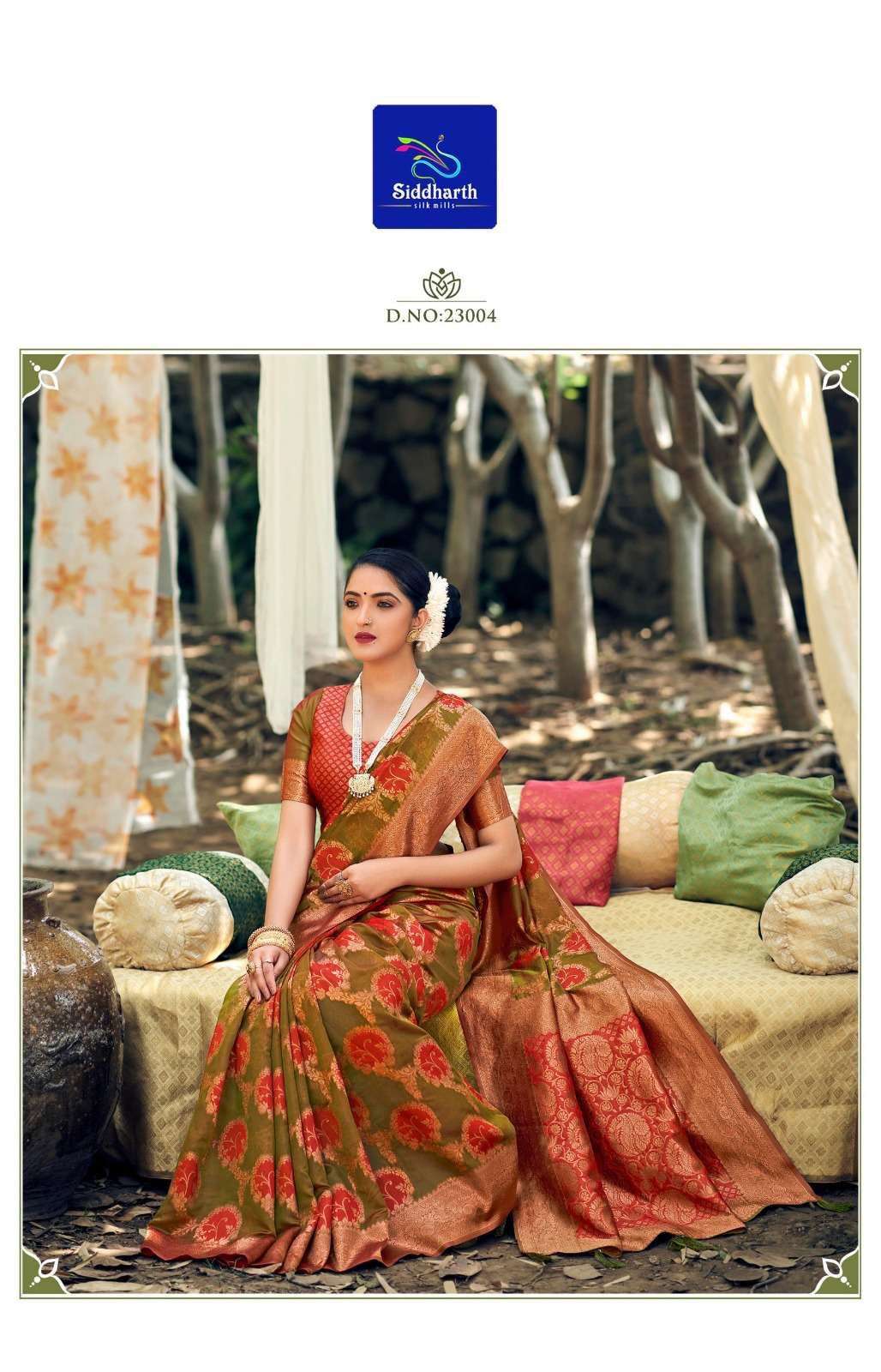 siddharth silk mills silk coromandel series 23001-23006 silk base saree