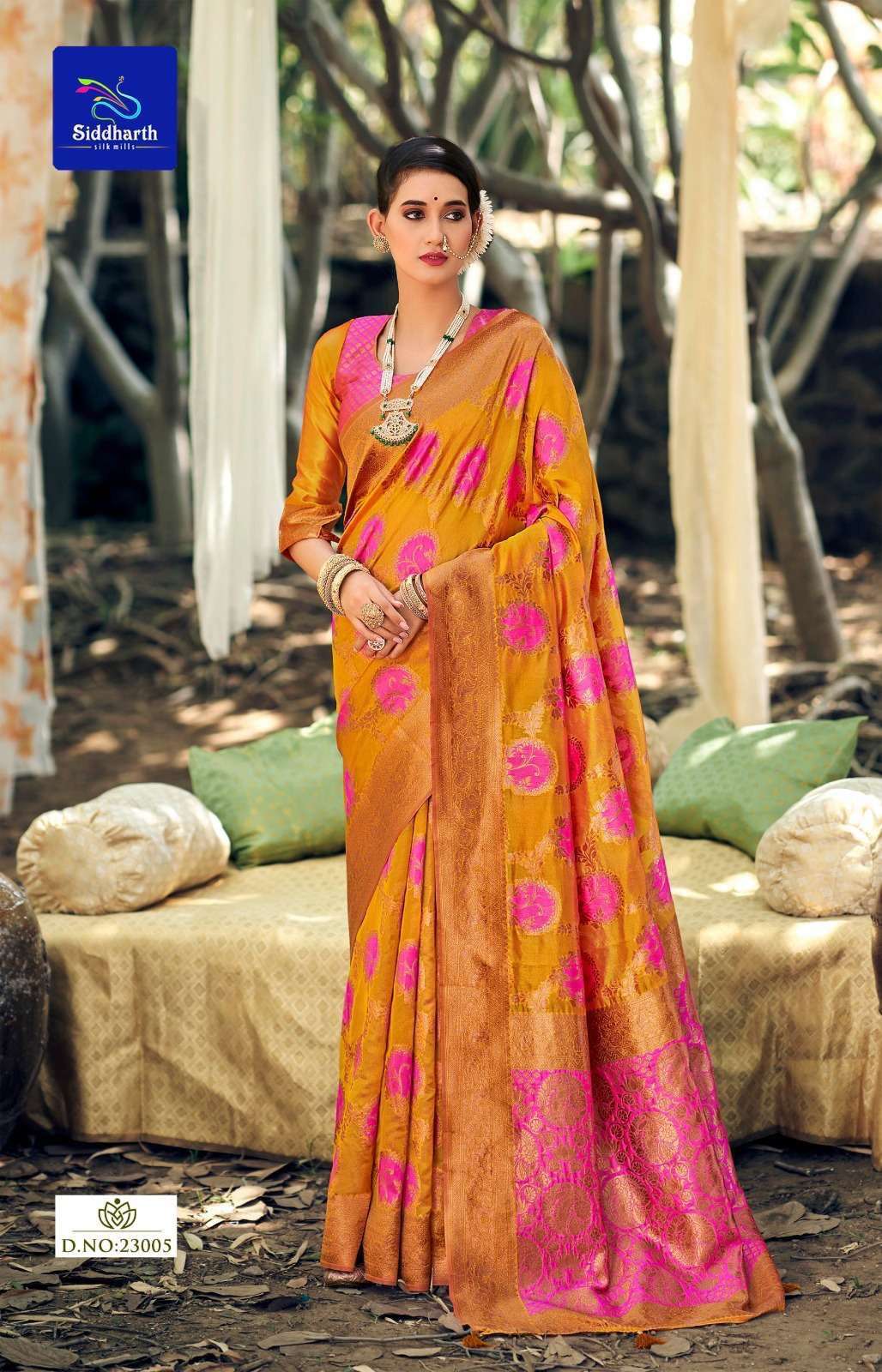 siddharth silk mills silk coromandel series 23001-23006 silk base saree
