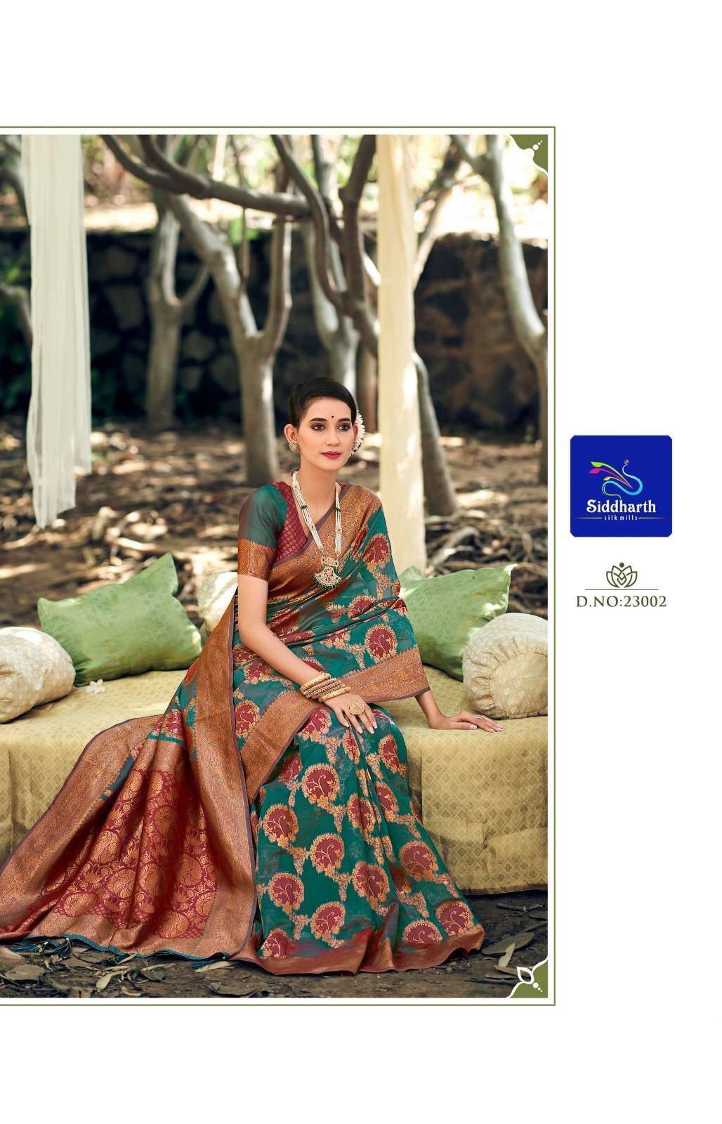 siddharth silk mills silk coromandel series 23001-23006 silk base saree