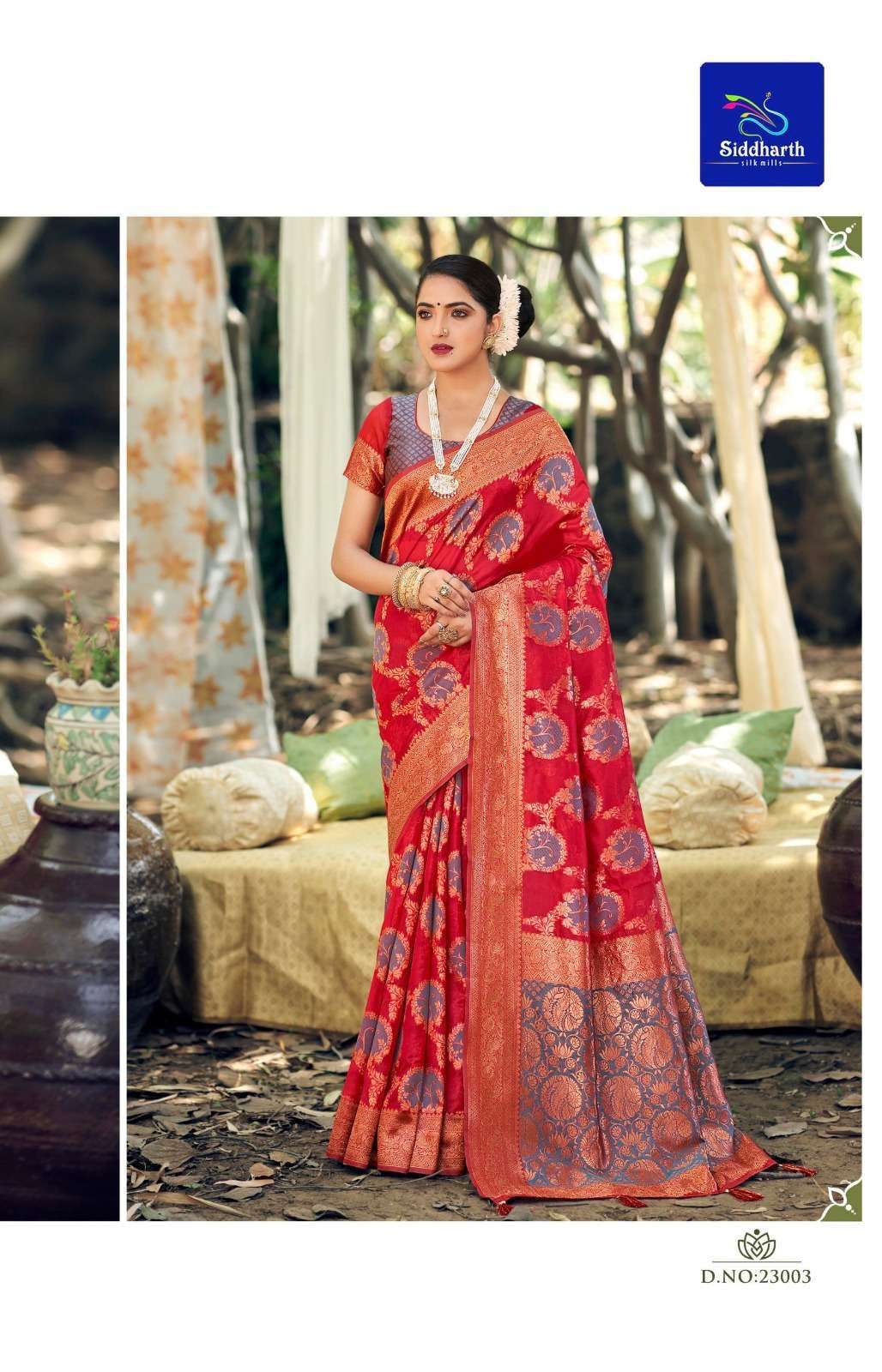 siddharth silk mills silk coromandel series 23001-23006 silk base saree