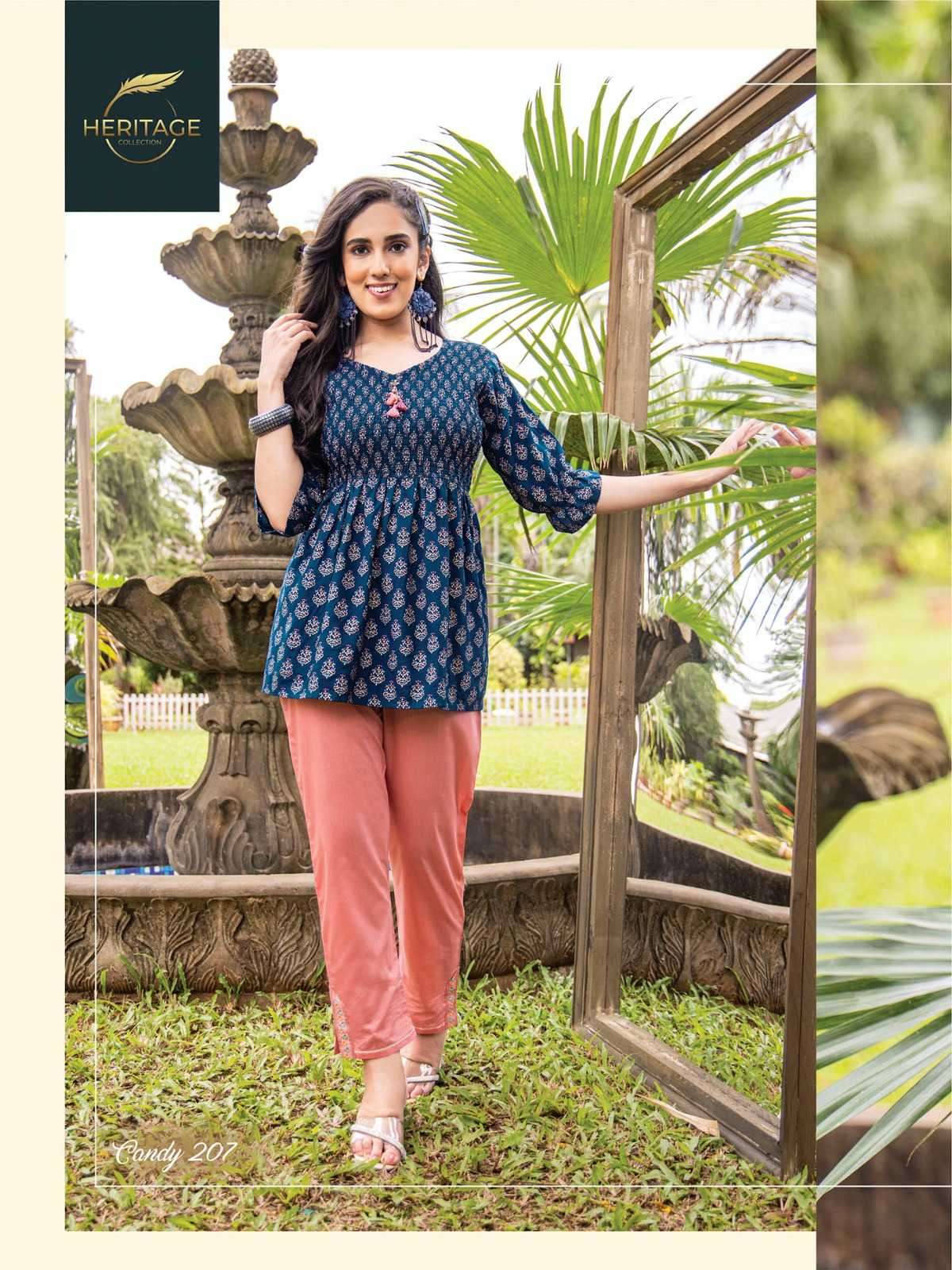 heritage candy vol 2 series 201-207 rayon slub kurti