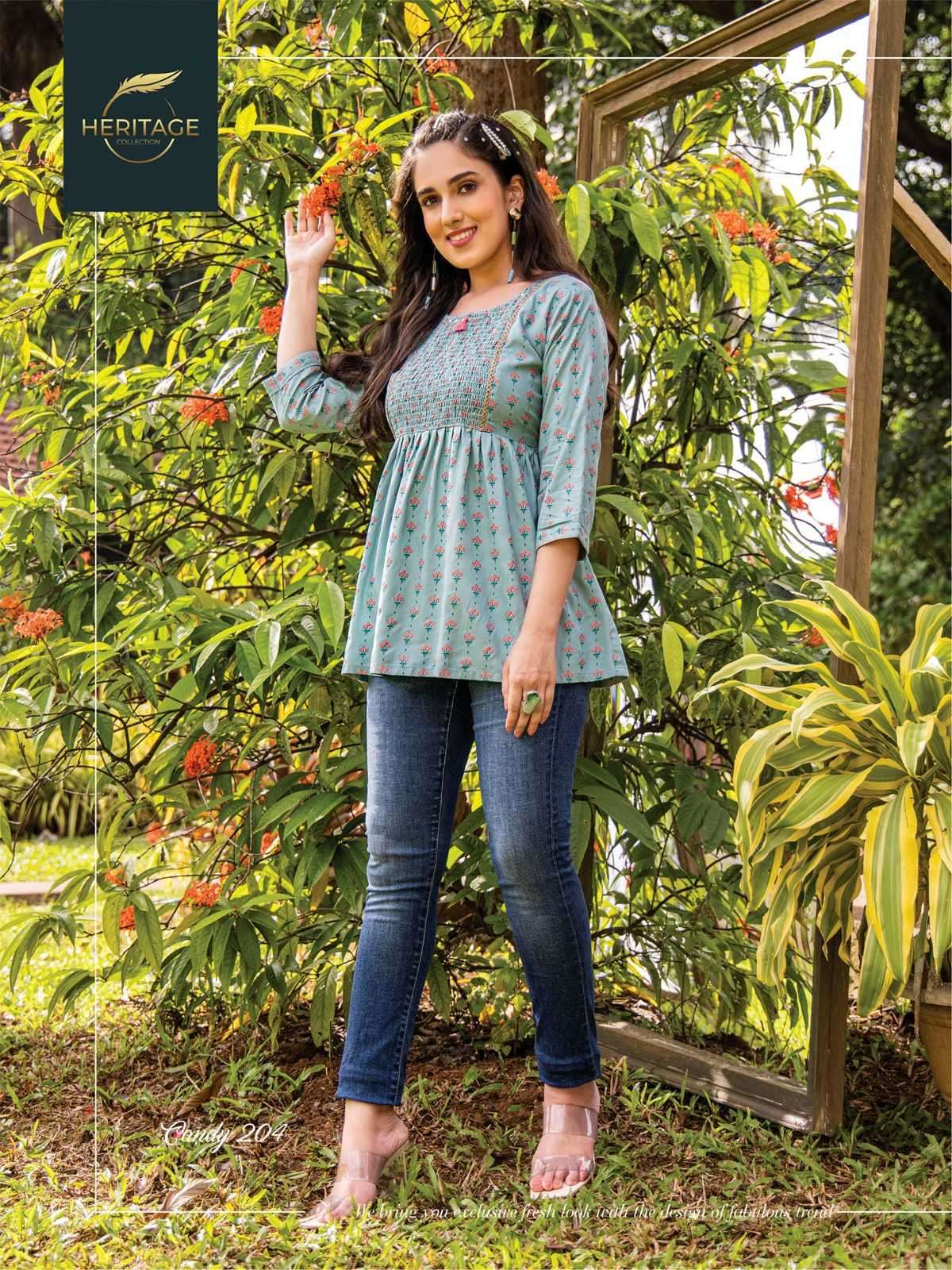 heritage candy vol 2 series 201-207 rayon slub kurti