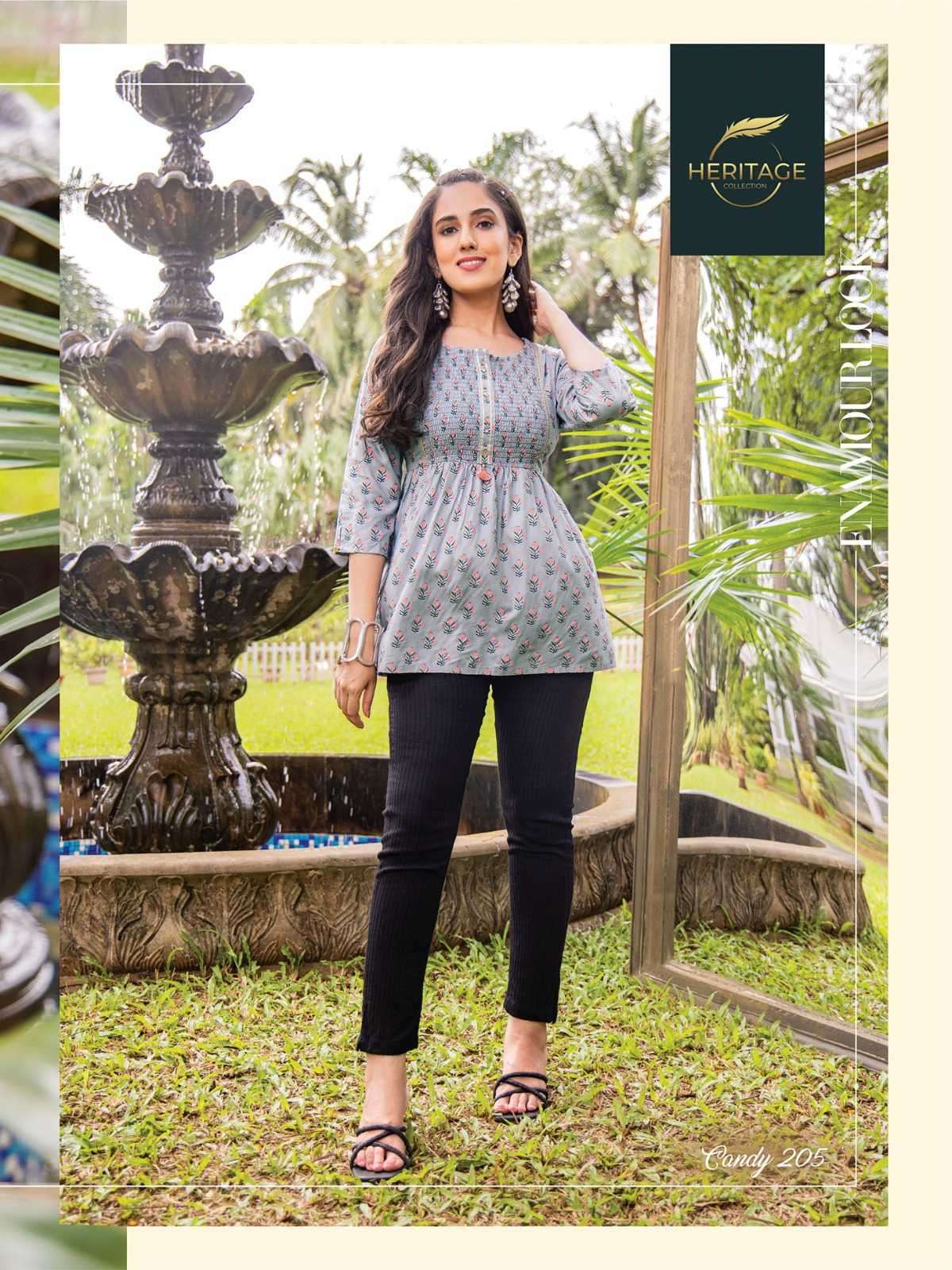 heritage candy vol 2 series 201-207 rayon slub kurti